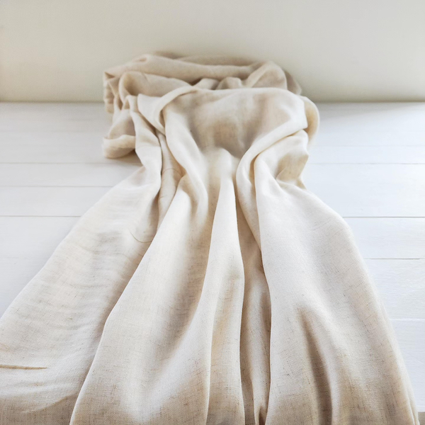 Indi Cheesecloth Textured Table Runner - Light Bone